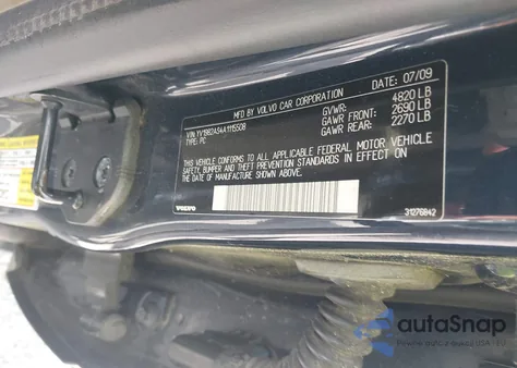 2010 Volvo S80 3.2 из США, поврежденный, VIN YV1982AS4A1115508